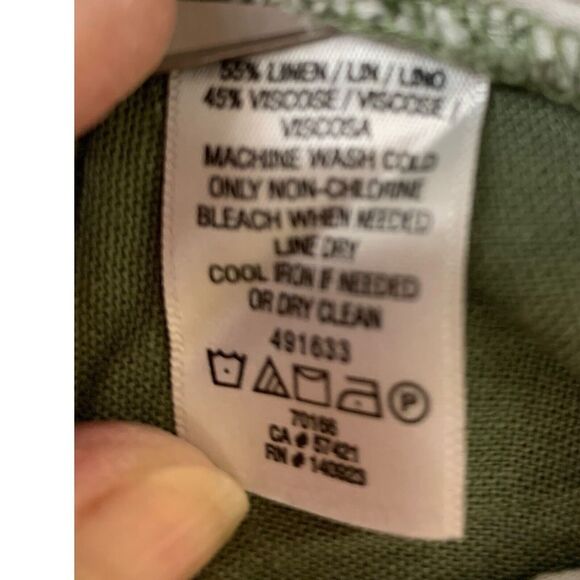 Loft Outlet Shorts Womens 6 Green Linen Blend Belted‎ Pockets Casual Boho - Picture 8 of 8